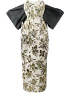 Christian Pellizzari Floral Print Strapless Gown, Women's, Size: 40, Nude/neutrals, Cotton/polyester/acetate/viscose