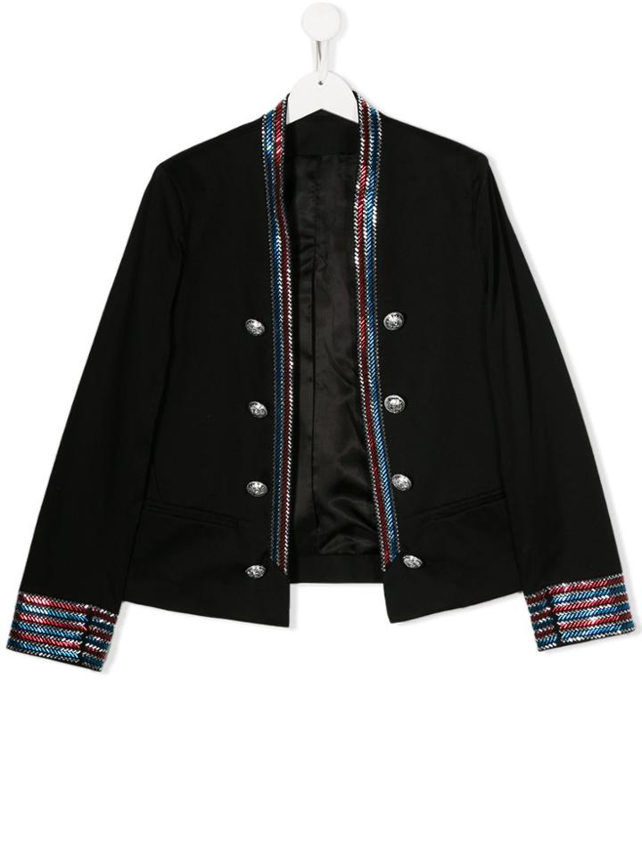 Balmain Kids Bead Trim Jacket - Black