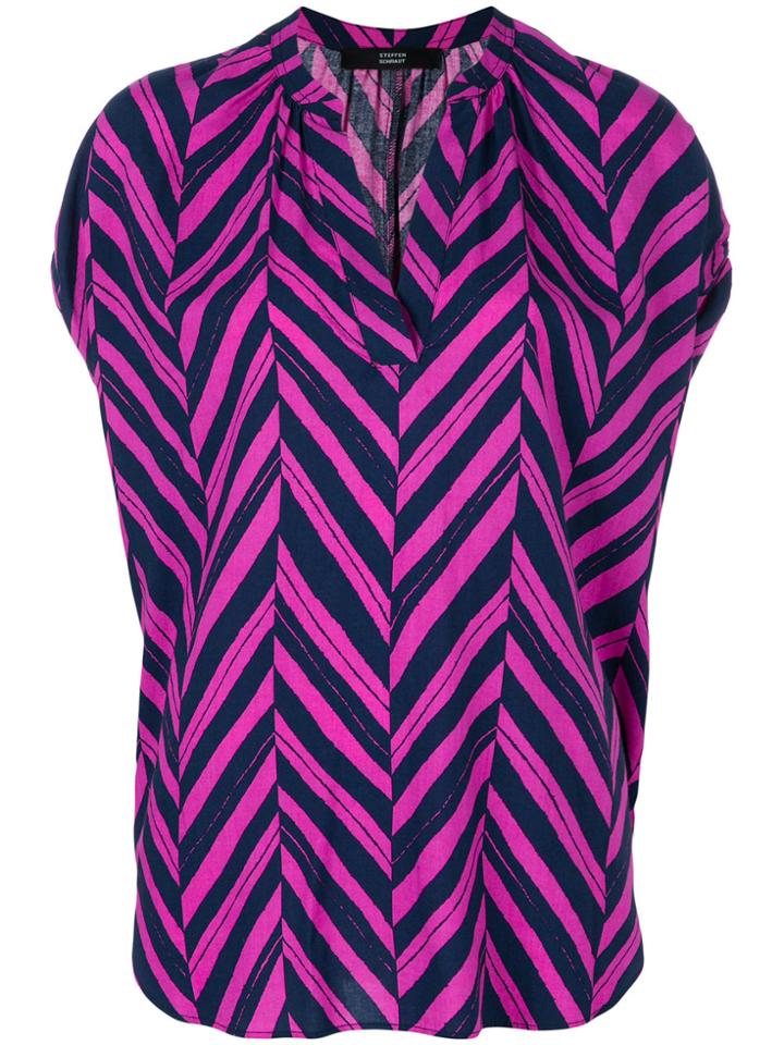 Steffen Schraut Chevron Printed Top - Blue