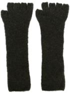 Isabel Benenato Fingerless Gloves, Women's, Brown, Polyamide/spandex/elastane/yak/merino