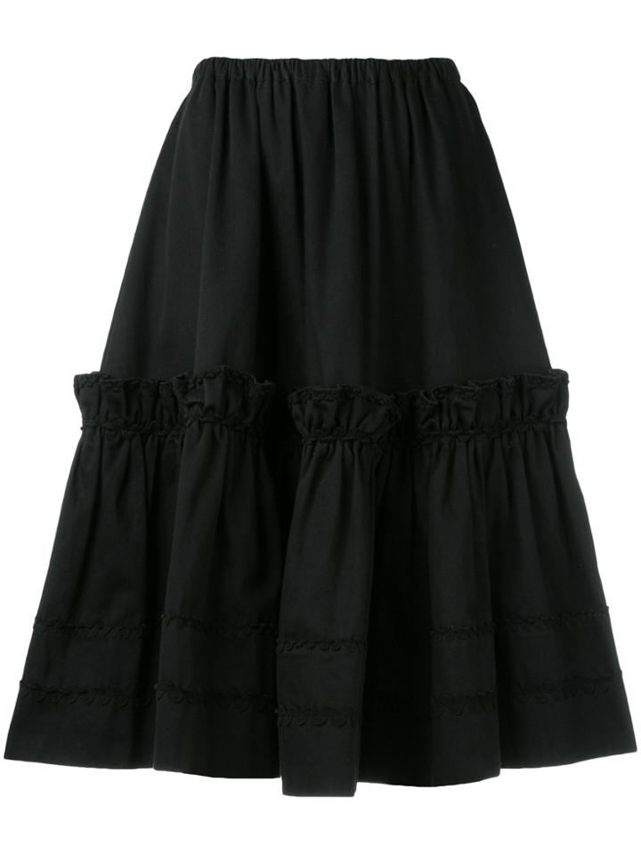 Yves Saint Laurent Vintage Rive Gauche Tiered Skirt - Black