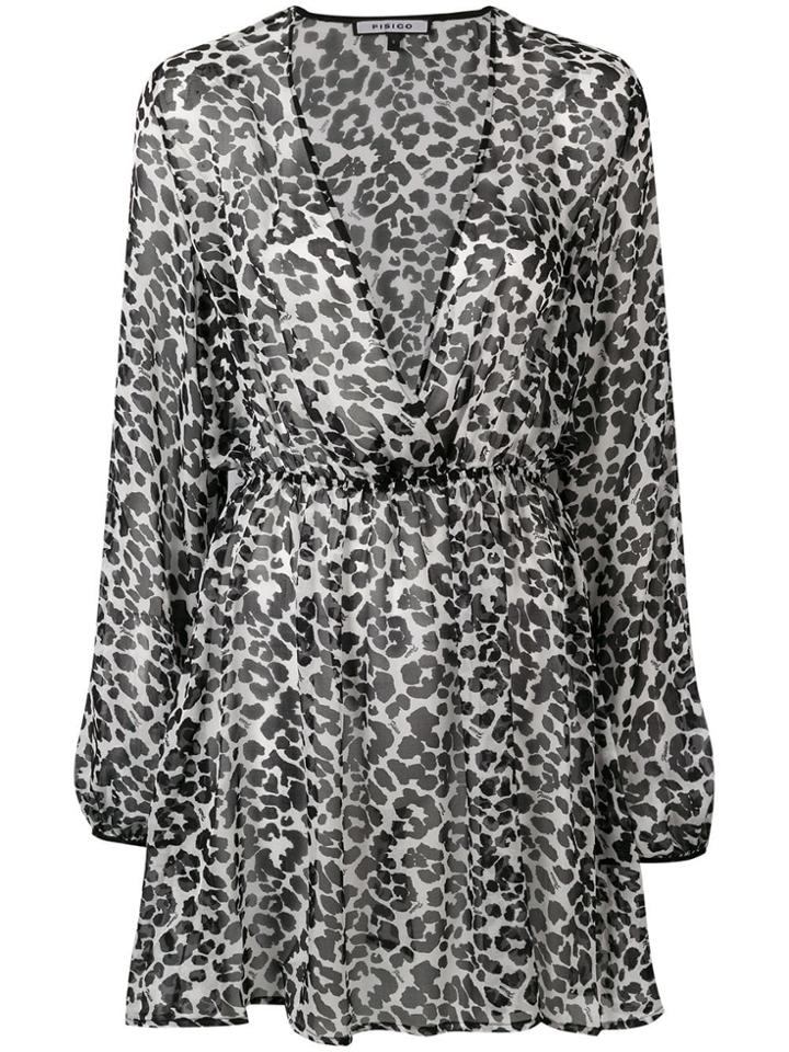 Fisico Leopard Print Cover Up - Black