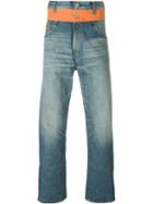 Junya Watanabe Comme Des Garçons Man Patched Pocket Straight Jeans, Men's, Size: M, Blue, Cotton/linen/flax