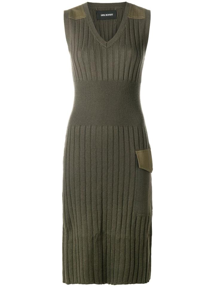 Neil Barrett Knitted V-neck Dress - Green