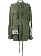 Faith Connexion - Hand-painted Crown Tag Field Jacket - Women - Cotton - S, Green, Cotton