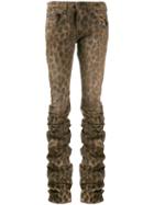 R13 Shirring Boy Boot Jeans - Brown