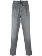 Brunello Cucinelli Drawstring Straight Jeans, Men's, Size: 48, Grey, Cotton/polyester