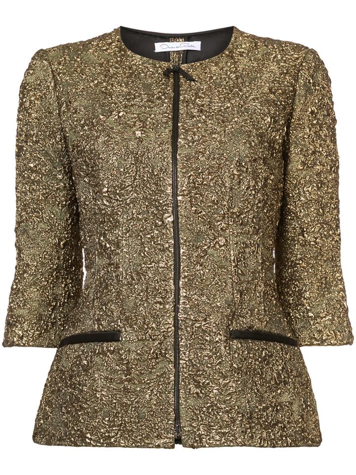 Oscar De La Renta Zipped Jacket - Metallic