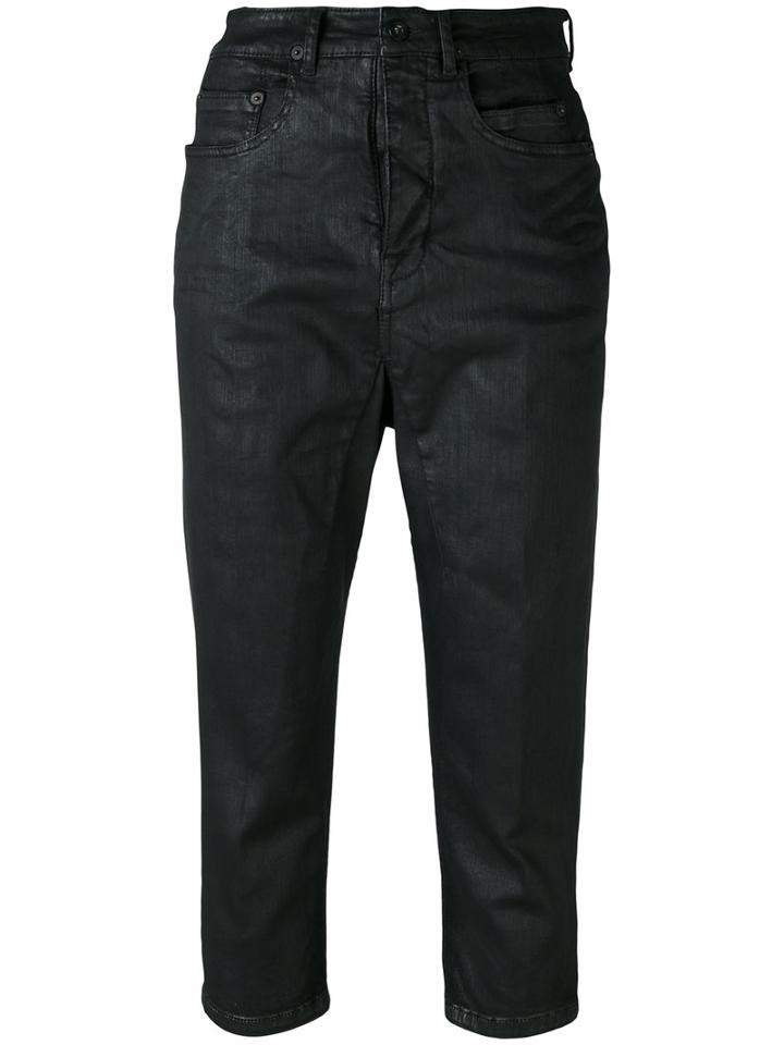 Rick Owens Drkshdw Cropped Skinny Jeans, Women's, Size: 28, Black, Cotton/polyethylene Terephthalate (pet)/spandex/elastane