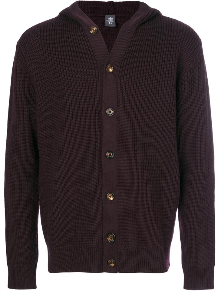 Eleventy Button-down Knitted Cardigan - Pink & Purple