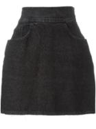 Moschino Vintage Mini Denim Skirt, Women's, Size: 44, Black