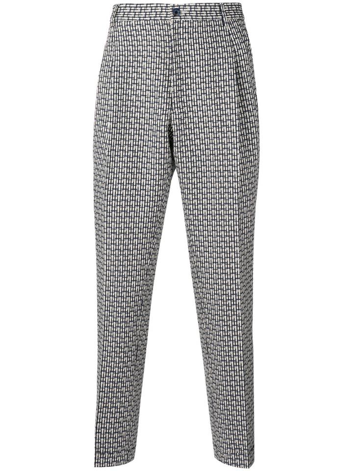 Etro - Baggy 'manhattan' Trousers - Men - Cotton/linen/flax - 50, Blue, Cotton/linen/flax