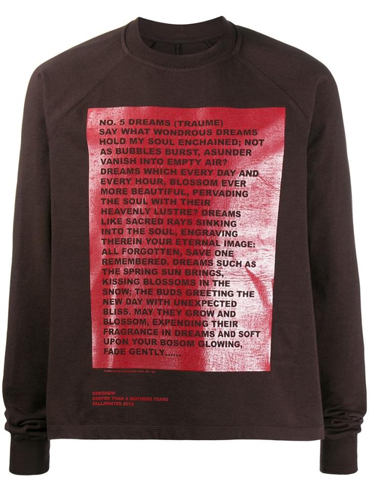 Rick Owens Drkshdw Boxy-fit Print Sweatshirt - Brown
