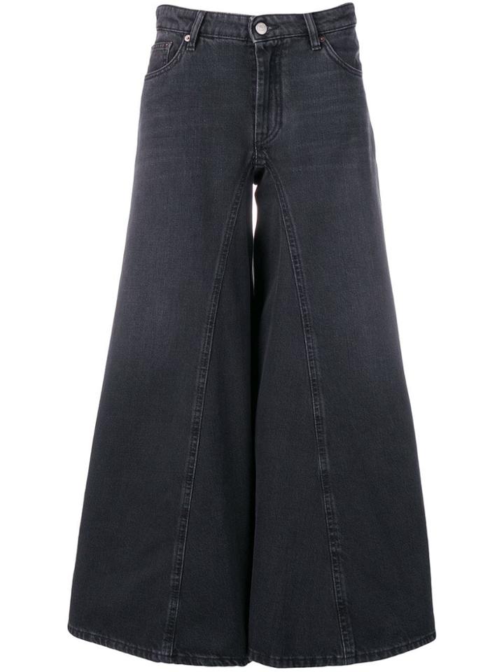 Mm6 Maison Margiela Wide-leg Flared Jeans - Black