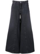 Mm6 Maison Margiela Wide-leg Flared Jeans - Black