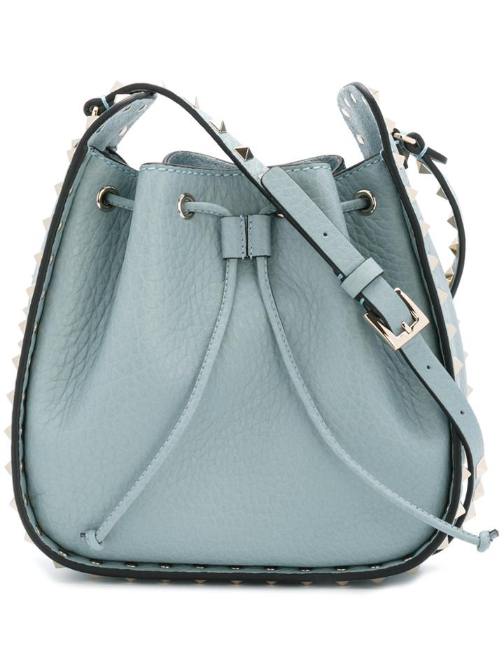 Valentino Valentino Gaaravani Rockstud Bucket Shoulder Bag - Blue