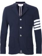 Thom Browne Stripe Detail Blazer, Men's, Size: 0, Blue, Cotton