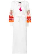 Wandering Beaded Sleeve Maxi Dress - White