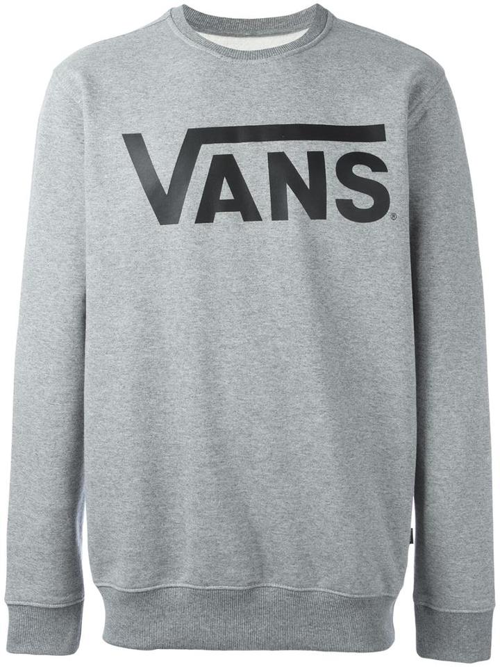 Vans Logo Print Sweatshirt, Men's, Size: Small, Grey, Cotton/polyester
