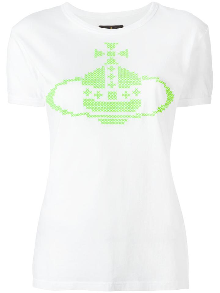 Vivienne Westwood Anglomania Logo Print T-shirt, Size: Xs, White, Cotton