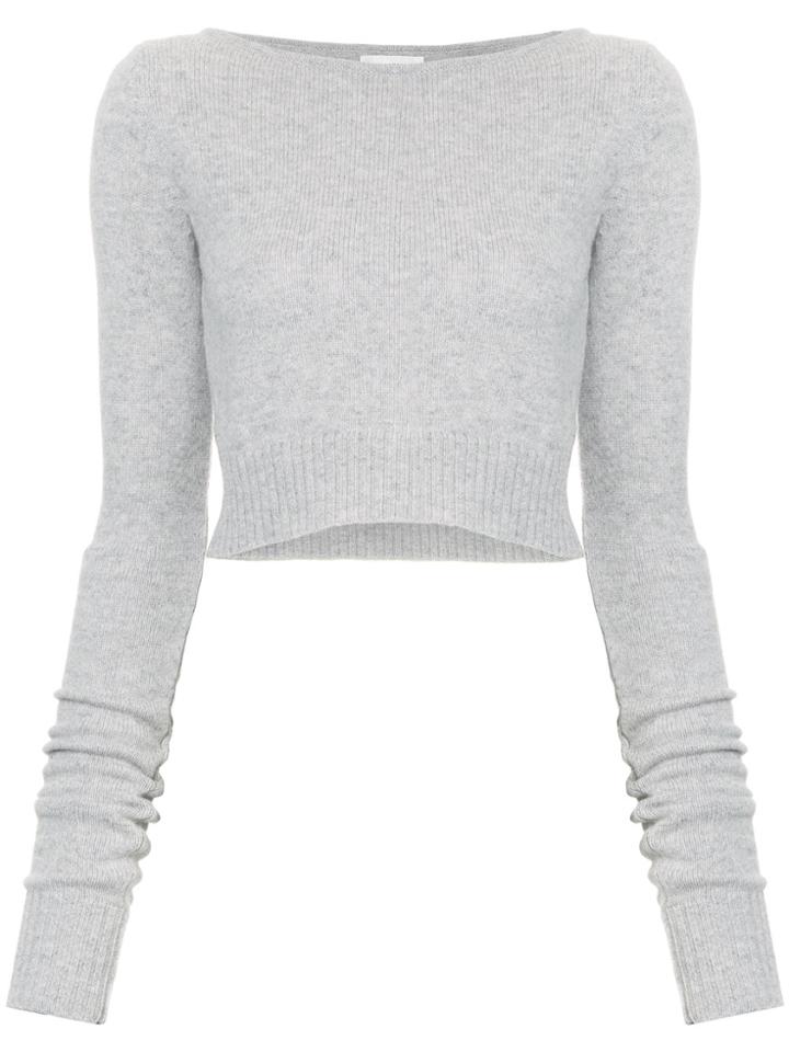 Faith Connexion Cropped Jumper - Grey