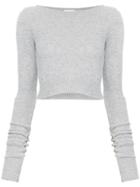 Faith Connexion Cropped Jumper - Grey