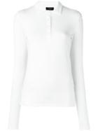 Joseph Longsleeved Polo Shirt, Women's, Size: Medium, White, Cotton/spandex/elastane/lyocell