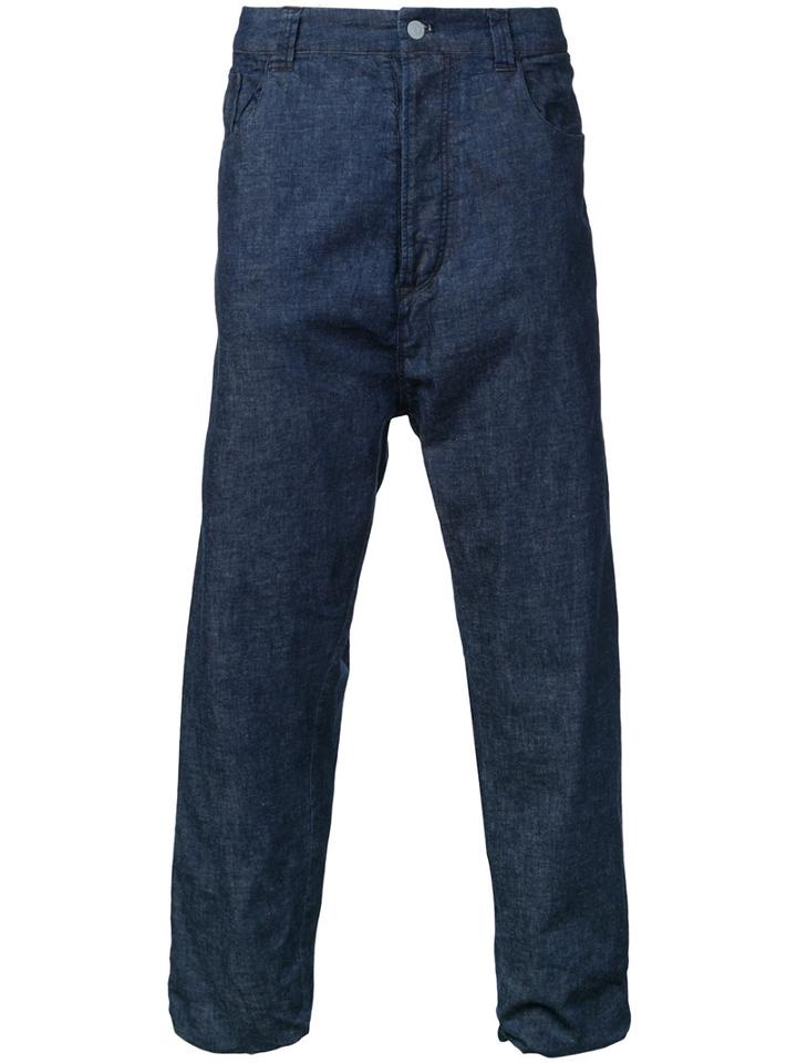 Marka - Cropped Straight Trousers - Men - Cotton/linen/flax/polyurethane - 2, Blue, Cotton/linen/flax/polyurethane
