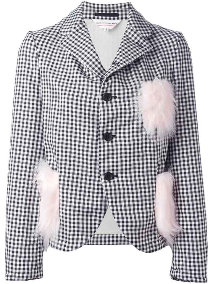 Comme Des Garçons Girl Fur Pocket Blazer, Size: Medium, Black, Acrylic/nylon/polyester/wool