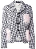 Comme Des Garçons Girl Fur Pocket Blazer, Size: Medium, Black, Acrylic/nylon/polyester/wool