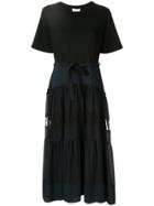 3.1 Phillip Lim Flared Short-sleeved Silk Dress - Black