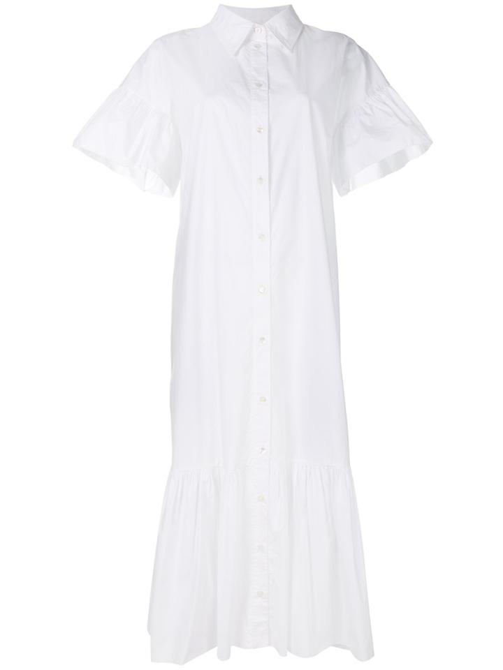 Mcq Alexander Mcqueen Ruffle Detail Shirt Dress - White