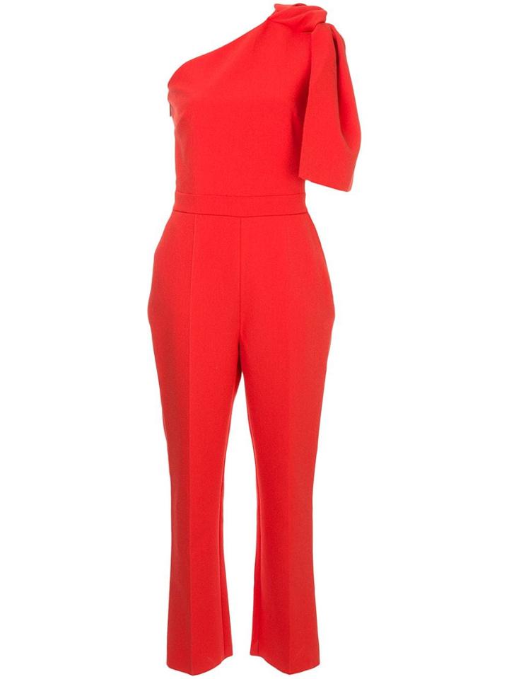 Msgm One Shoulder Jumpsuit - Red