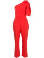 Msgm One Shoulder Jumpsuit - Red