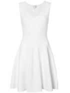Milly - Flared V-neck Dress - Women - Nylon/spandex/elastane/rayon - S, White, Nylon/spandex/elastane/rayon