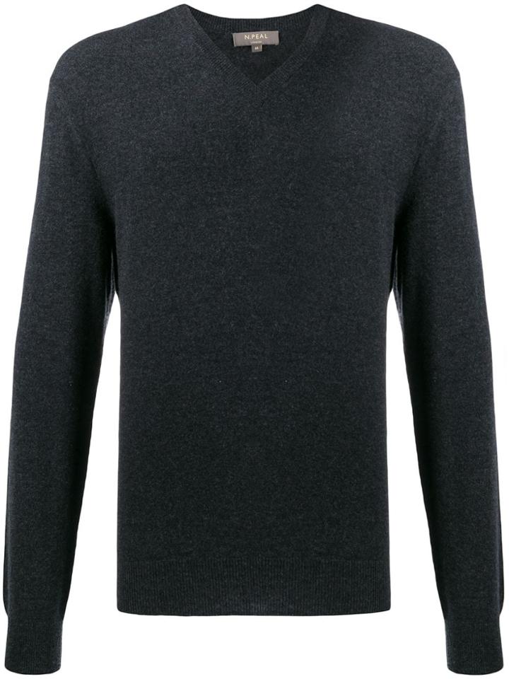 N.peal The Burlington V-neck Jumper - Grey