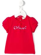 Armani Junior - Floral Logo Print T-shirt - Kids - Cotton/spandex/elastane - 12 Mth, Toddler Girl's, Pink/purple