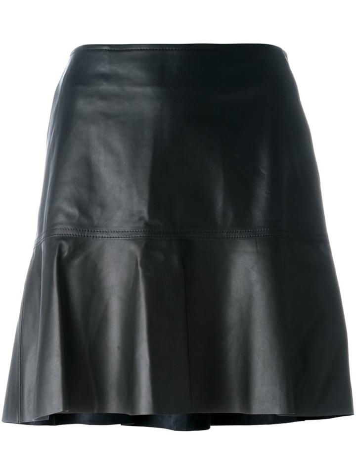 Coach Fluid Leather Skirt, Women's, Size: 4, Black, Lamb Skin/viscose