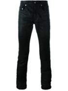 Saint Laurent Straight Leg Coated Jeans, Men's, Size: 31, Black, Polyurethane/cotton