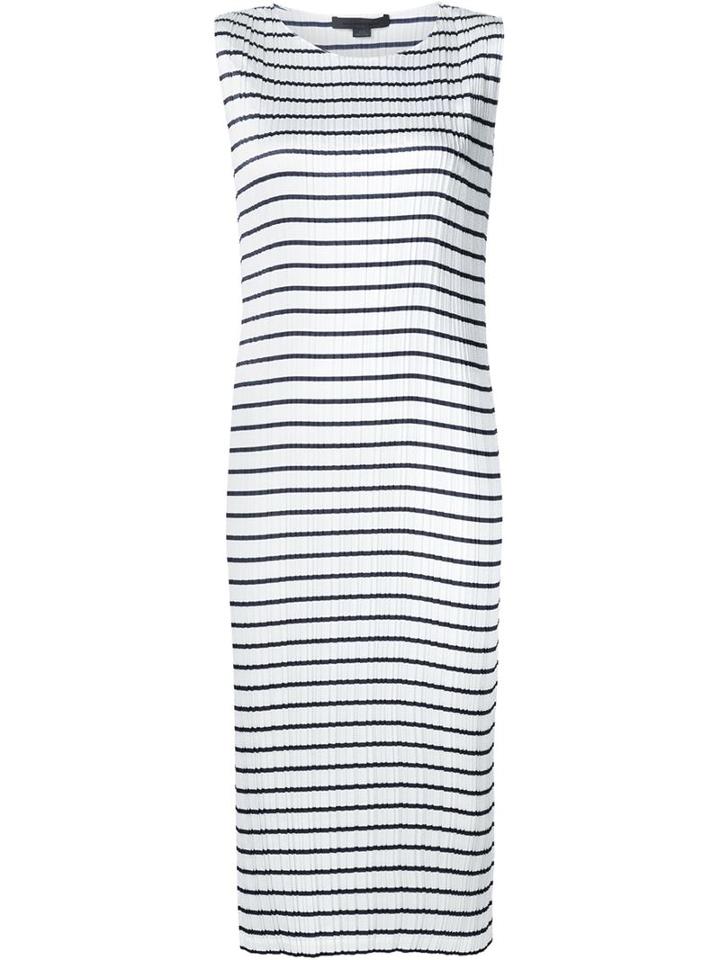 T By Alexander Wang Pleated Striped Dress