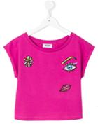 Moschino Kids Printed T-shirt, Girl's, Size: 14 Yrs, Pink/purple