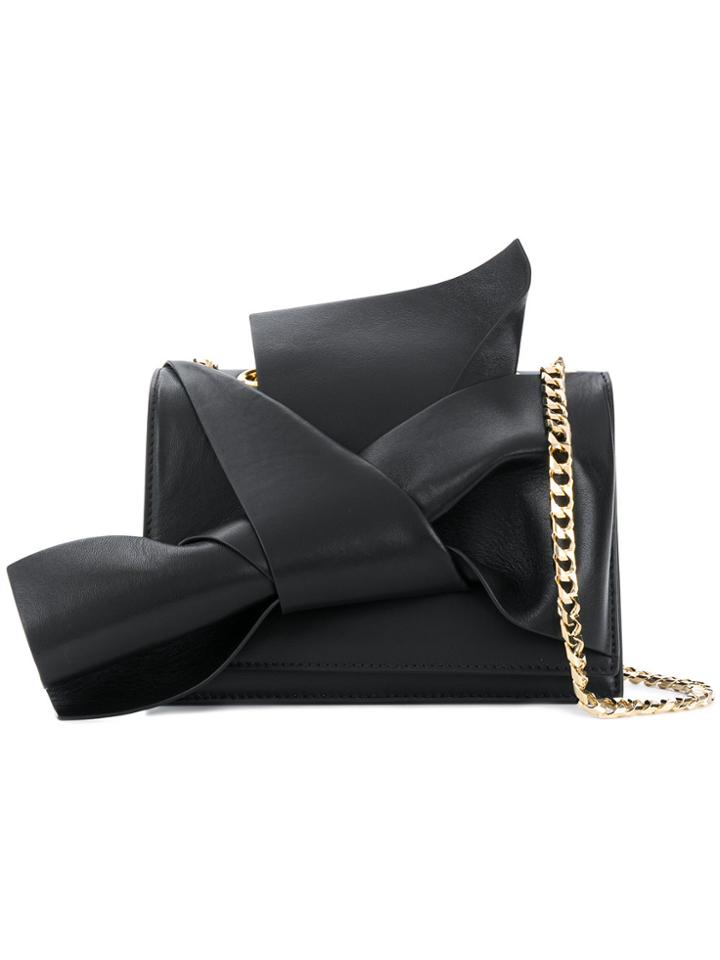 No21 Knot Front Chain Strap Shoulder Bag - Black