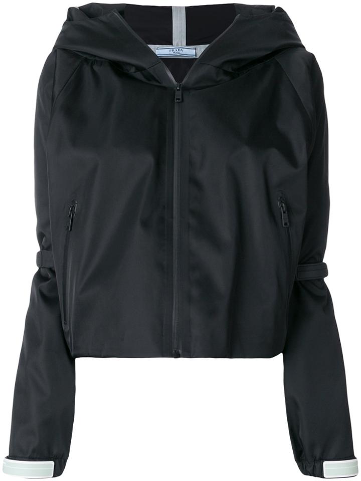 Prada Front Zip Hooded Jacket - Black
