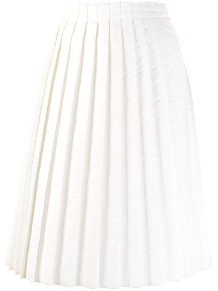 Mm6 Maison Margiela Pleated Midi Skirt - White