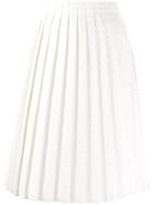 Mm6 Maison Margiela Pleated Midi Skirt - White