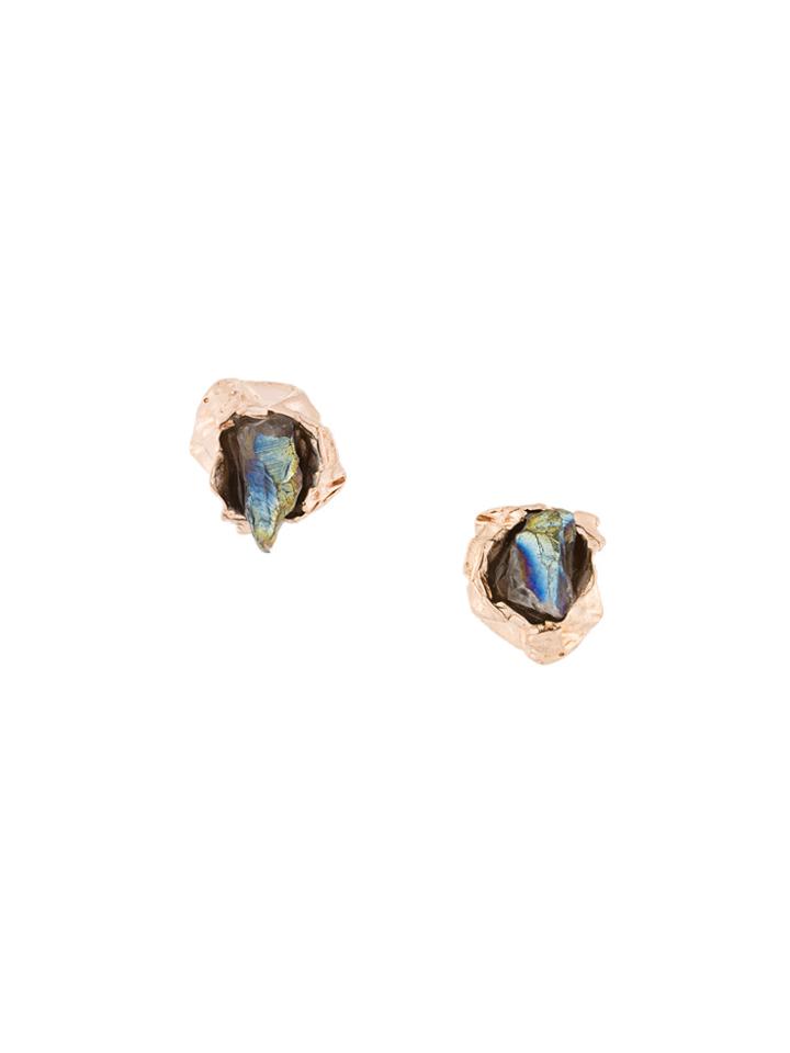 Niza Huang Crush Stone Stud Earrings - Pink & Purple
