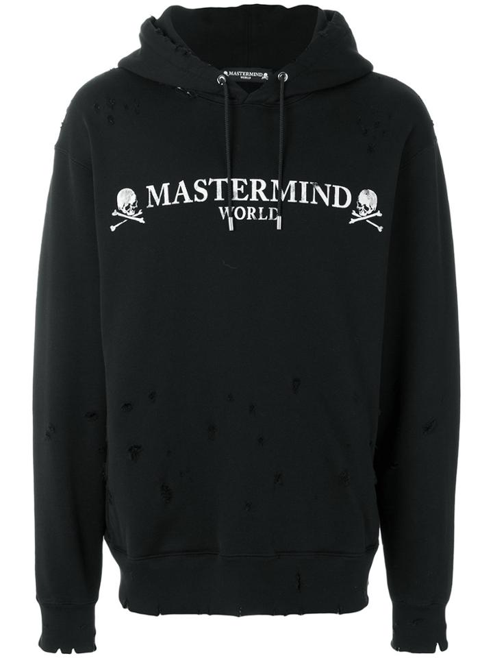 Mastermind World Distressed Logo Hoodie - Black