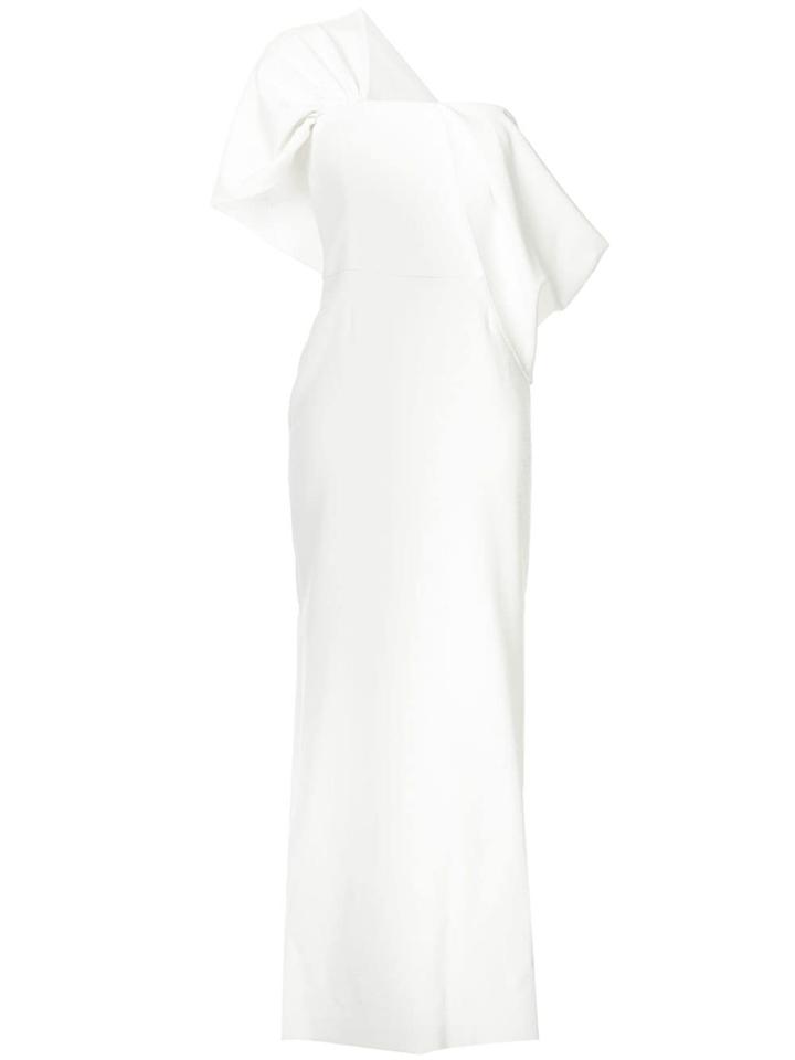 Osman Adalyn One-shoulder Crepe Gown - White