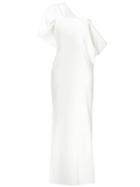 Osman Adalyn One-shoulder Crepe Gown - White