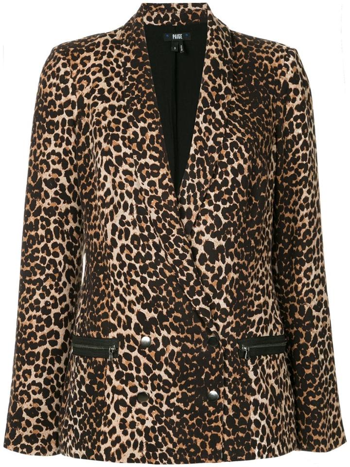 Paige Leopard Print Blazer - Brown
